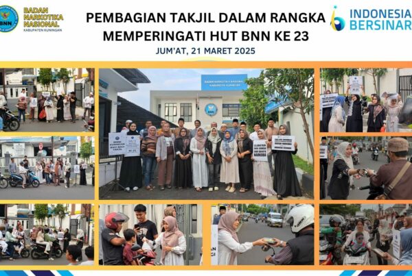 BNNK Kuningan Peringati Harlah BNN ke-23 dengan Berbagi Takjil kepada Pengguna Jalan