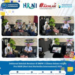 SMPN 1 Cilimus Deklarasikan Sekolah Bersinar dan Gelar Podcast Edukatif Bersama Kepala BNNK Kuningan